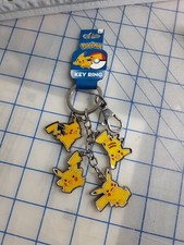 NEW Pokemon Pikachu 4 Charm Figure Metal Keychain Keyring Pendant Key Chain-2016