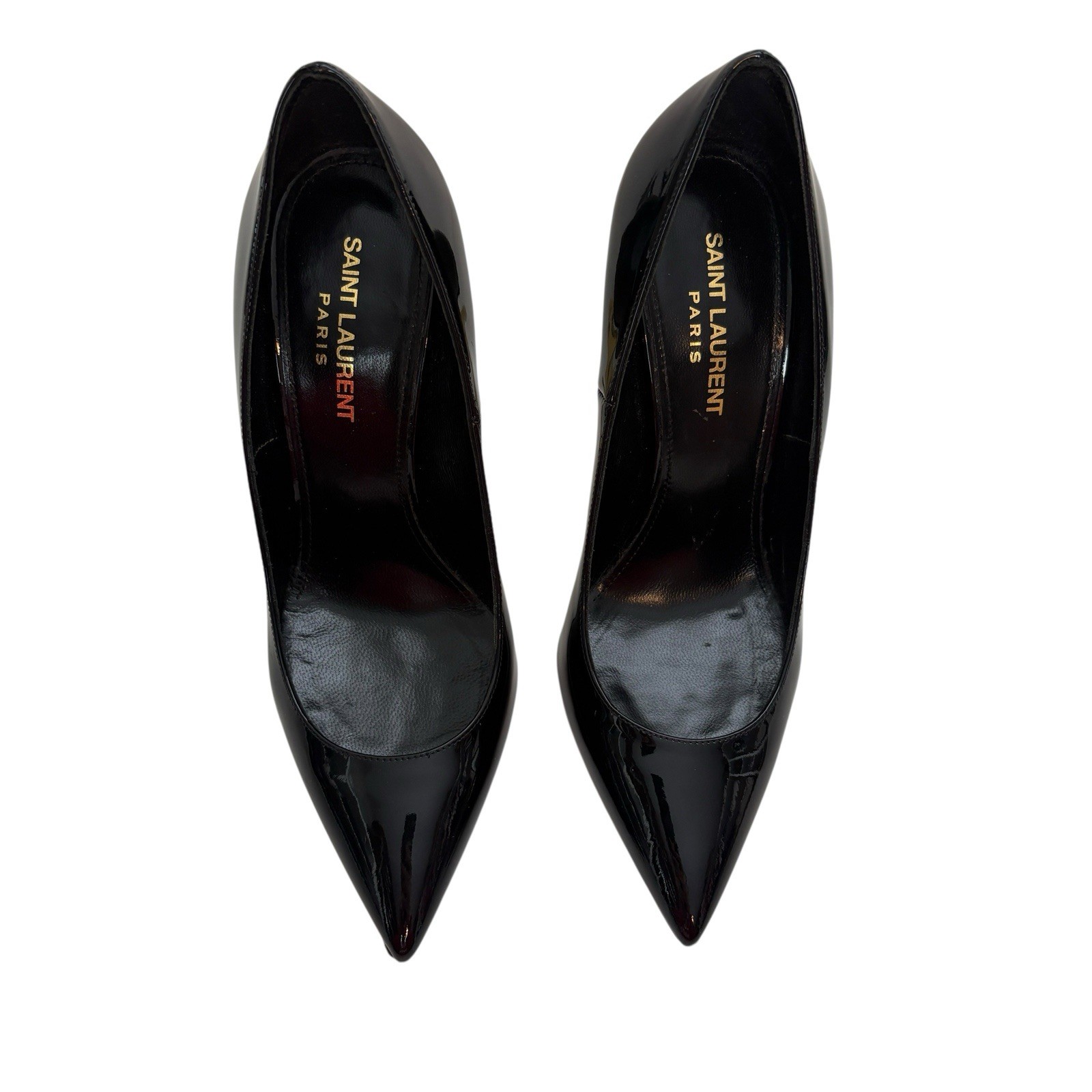 Saint Laurent Opyum YSL Heel Black Patent Pumps 37 US 7 thumbnail 6