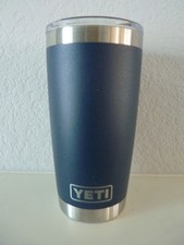 YETI 20oz Rambler Stainless Steel Tumbler MagSlider Lid Mug Blue - Company Logo