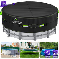 Poolabdeckung 420D Uv-Schutz FüR Oberirdische Pools 458Cm Mit Kordelzug