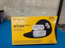 FACTORY SEALED Audien ATOM PRO 2 Wireless Rechargeable OTC Hearing Aid