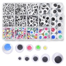 Hudinsun 600pcs Black and Multi Colors Wiggle Googly Eyes Self Adhesive, 6mm ...