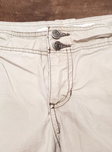 ✨️Y2K Two 2 Pair Cargo Capri Pants Mossimo Junior Sz. 7 & 9 Khaki Coral/Pink - Picture 19 of 24