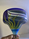HAND BLOWN Hand Painted Margarita Glass  MEXICAN FISH COBALT BLUE Clear Stem — photo 6