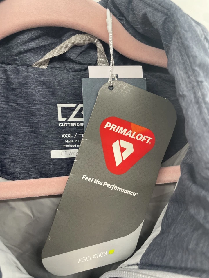 NWT Cutter & Buck Prima Loft Eco Insulated Puffer Vest Men's XXXL Charcoal Grey - Image 4 of 4