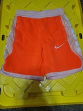 Nike Dri-FIT youth small Orange White Athletic Running Shorts Drawstring