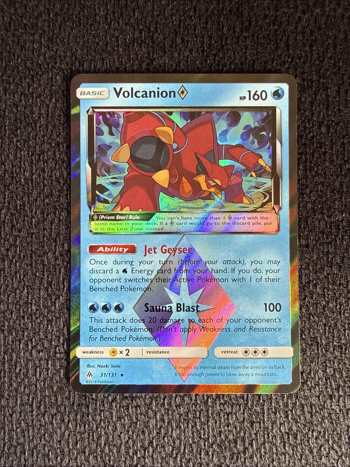 Volcanion ◇ 31/131 NM Rare Prism Star Forbidden Light 2018 Pokemon TCG