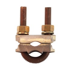 PENN-UNION GPL-7 BRONZE GROUND CLAMP CONNECTOR, 1/2" U-BOLT, THREADED SILICON