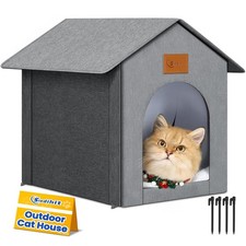 Outdoor Cat House Feral Cat Shelter,Outside Waterproof Cat House for Outdoor/...