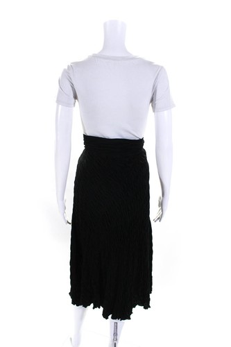 Pure DKNY Womens Jupe Smocked Unlined Midi A-Line Skirt Black Size 2 - Picture 3 of 6