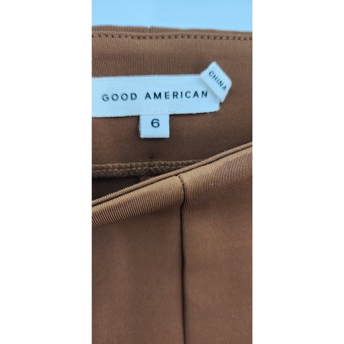 NWT Good American Scuba Slim Flare Pant in Burnt Caramel Size 6 3XL - Picture 13 of 17