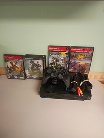 Sony PlayStation 2 PS2 Fat Console Bundle w/ Network Adapter Tested And Working!