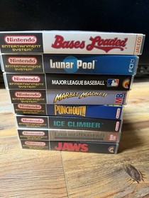 8 Lot NES Custom Game Cases Baseball Pool Jaws Punchout Marble Ice Climber