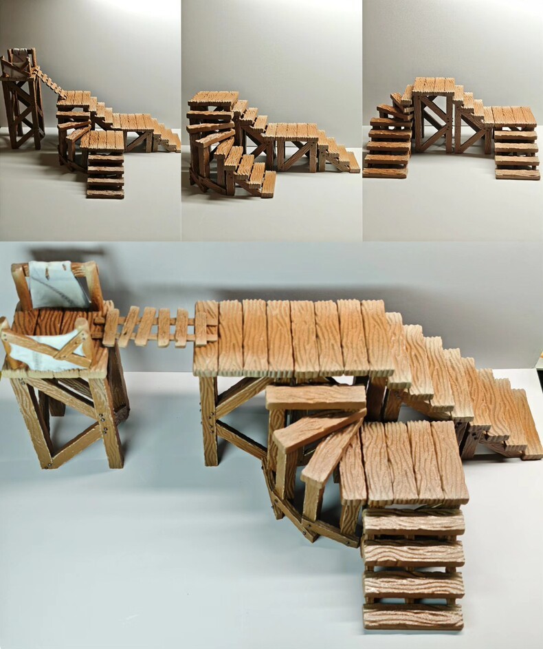 New 1/12 Scene wooden ladde Accessories for 6.5