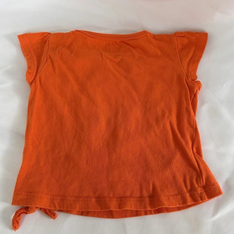Camiseta Elmo Niñas Talla 4T Manga Corta Calle Sésamo Naranja Floral Happy Camiseta Foto 3 de 4