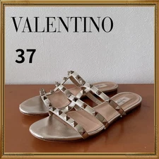 VALENTINO Rockstud Flat Slide Sandals Designer Leather Footwear Iconic Style