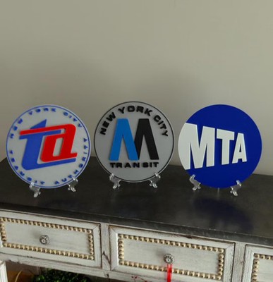 NYC MTA 3D Plaque Transit Authority Wall Art Display Plaque