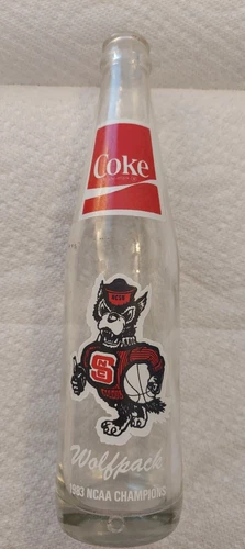 Vtg NC State Wolfpack Coke Bottle 1983 NCAA Championship Collectible EMPTY