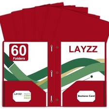 Two Pocket Folders Prongs Poly Plastic Folders Heavy Duty Letter Red 60 PCS