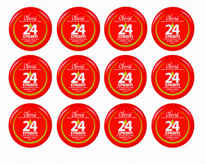 Pack of 12 -Olivia 24 Cream with Almond Oil, Pro-Vitamin B5 & Vitamin E 