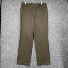 Dockers Pants Mens 36x34 Brown Khaki D2 Straight Fit Chino Flat Front Casual