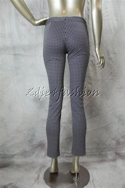 Pantalone VERSACE slim nero bianco geometrico nuovo $795 4 38