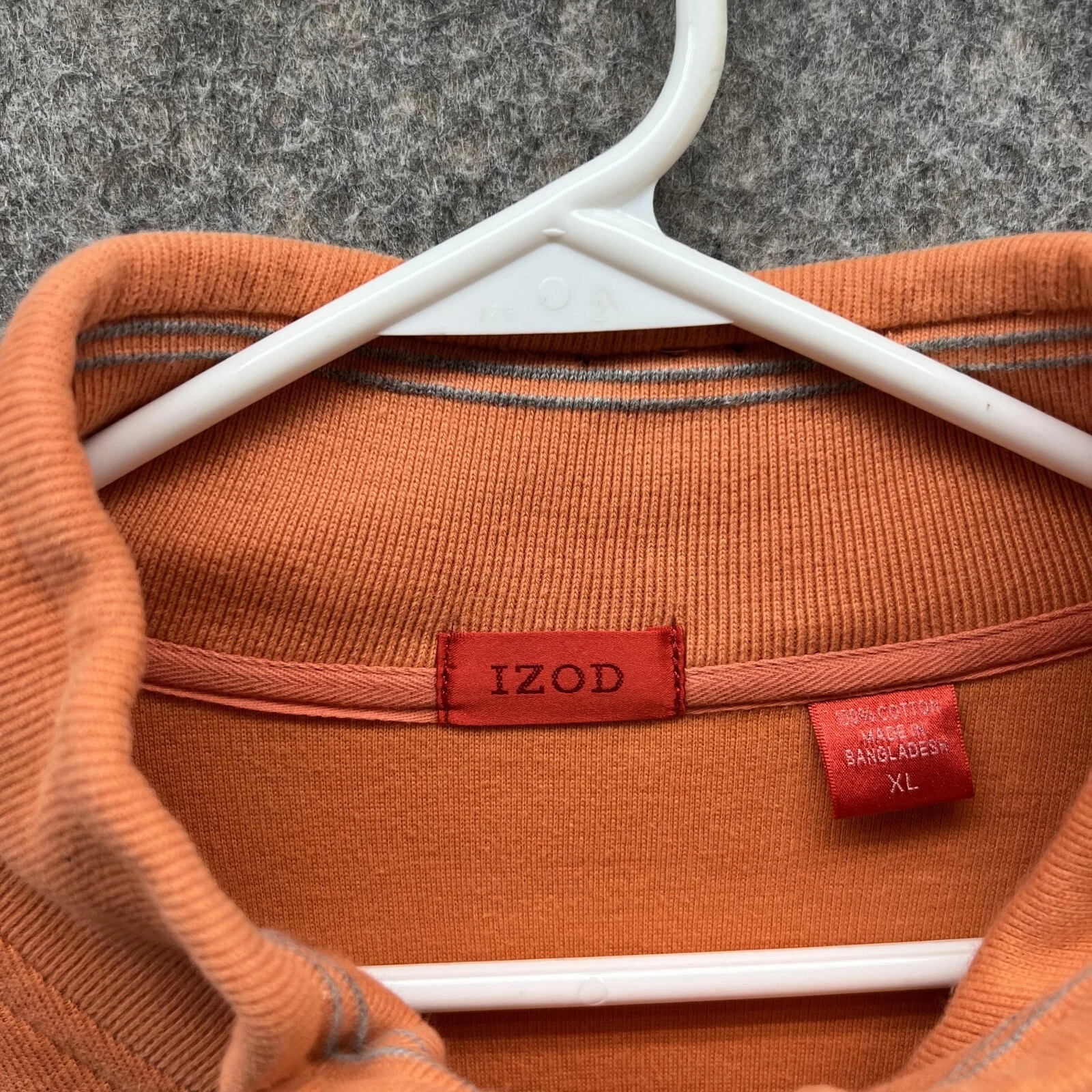 VETEMENTS Felpa Izod Uomo Extra Large Adulto Arancione Pullover 1 4 Cerniera Cotone XL