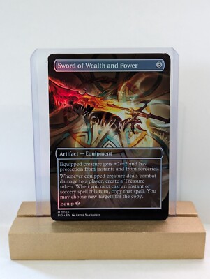 Sword of Wealth and Power Foil Custom sticker on bulk MTG Commander
