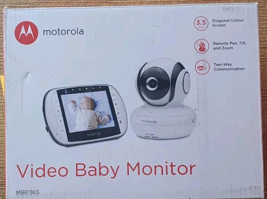Motorola MBP36S Remote Pan Tilt & Zoom Video Baby Monitor 3.5" LCD Screen