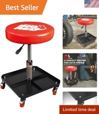 Rolling Pneumatic Shop Stool with Padded Seat - Comfort & Durability Combined