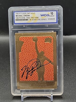 1996-97 FLEER 23KT GOLD MICHAEL JORDAN WCG 10 GEM MINT 1986 FEEL