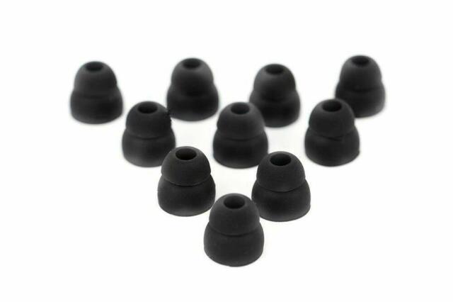 Double Flange Replacement Earbud Tips Covers 5 Pairs Powerbeats & More (Black)