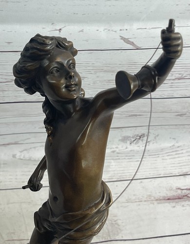LB DIABOLO FIRMADO GOLDSCHEIDER NIÑO DESNUDO JUGANDO BRONCE ESCULTURA ESTATUA OBRA DE ARTE - Imagen 7 de 10
