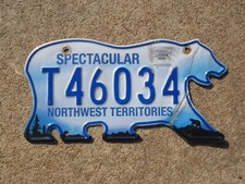 NorthWest Territories Bear License Plate Aurora Borealis NWT Canada T 46034