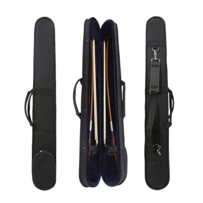 Upright Bass Bow Case Easy To Carry Bass Bow Box Hold 2pcs Bass Bow Strong Light