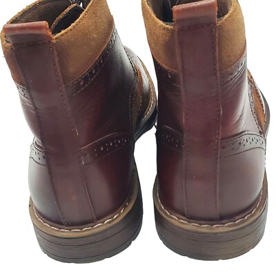 Arkbird Mens size 8 brown burgundy leather suede chukka 