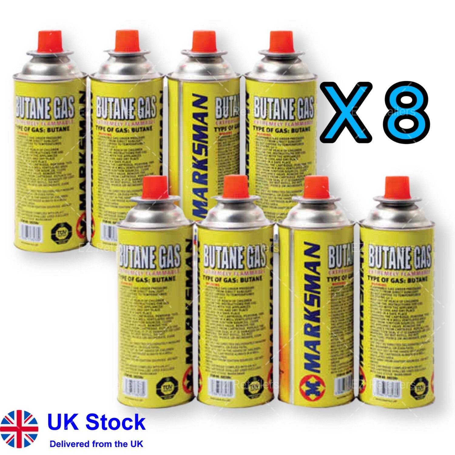 8 X BUTANE GAS BOTTLES CANISTERS FOR PORTABLE STOVES COOKERS GRILL