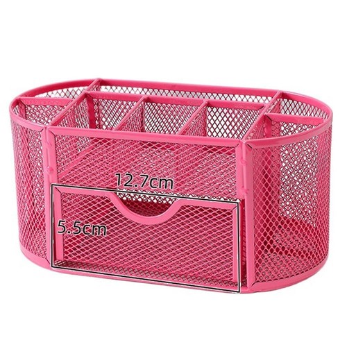 Storage With Drawer Stationery Container Metal Mesh Pen Holder Desk Organizer - Picture 14 of 17