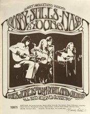 Crosby Stills Nash & Young Concert Handbill Portland 1970 Randy Tuten Variant