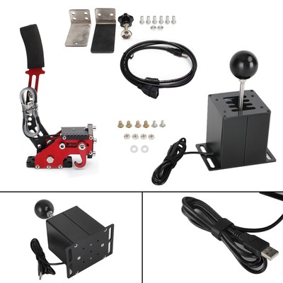 USB Handbrake with Clamp and H Shifter for Logitech T300RS/GT G29 Steering Wheel