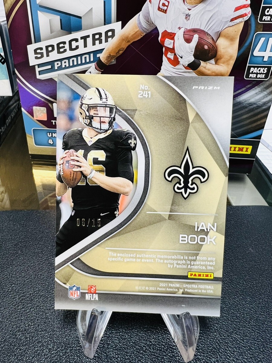 Ian Book 2021 Panini Spectra Neon Orange RPA Rookie Patch Auto RC
