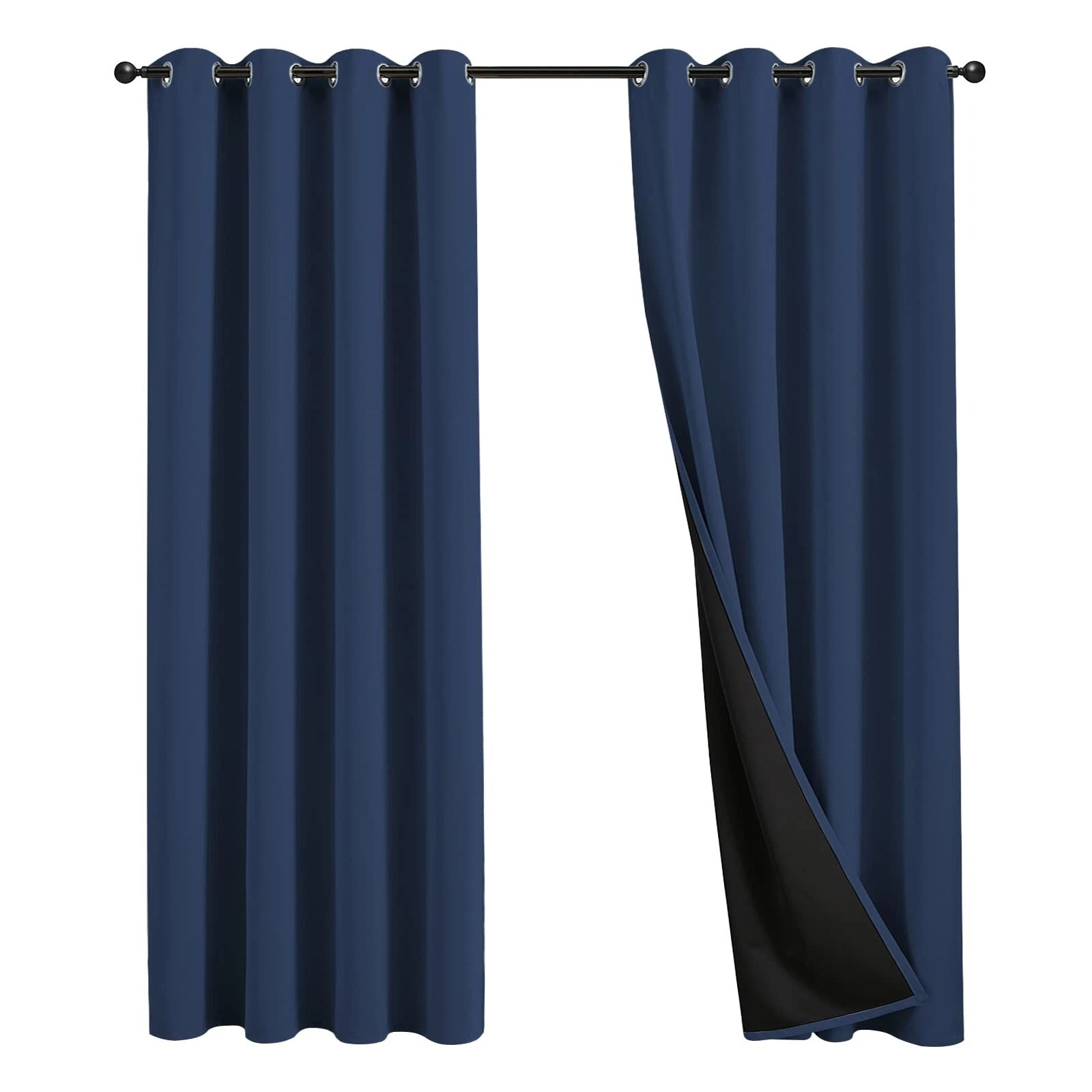 100% Blackout Curtains 84 inch Length for Bedroom, Thick Noise Reduction Ther...
