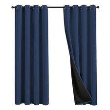 100 Blackout Curtains 84 inch Length for Bedroom, Thick Noise Reduction Ther...