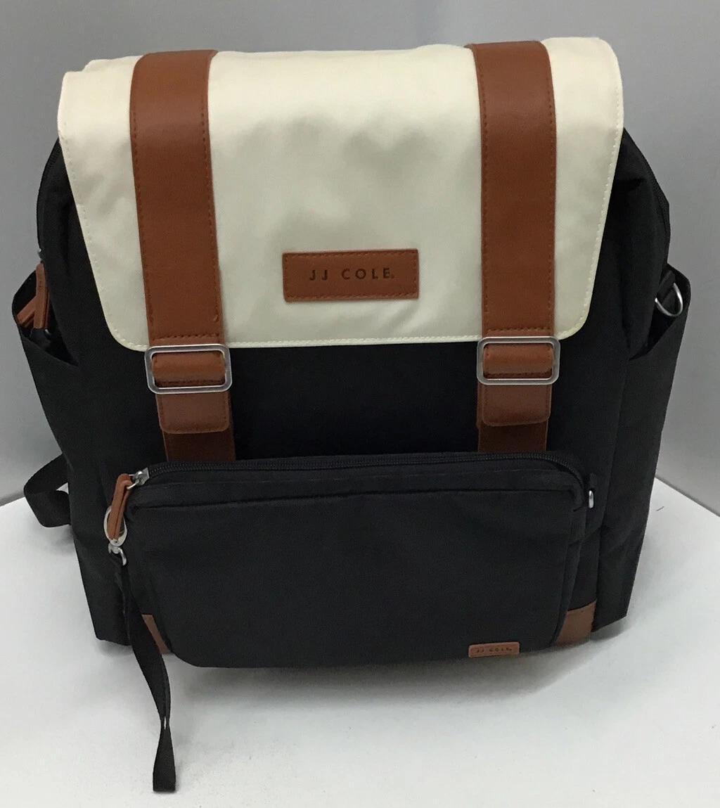 JJ Cole Bloomfield Modular Knapsack Convertible Diaper Bag In Onyx u0026 Ivory  | eBay