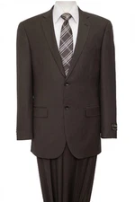 Men's 2 Button 100% Wool Pinstripe Suit Notch Lapel Wedding Flat Front Pants New