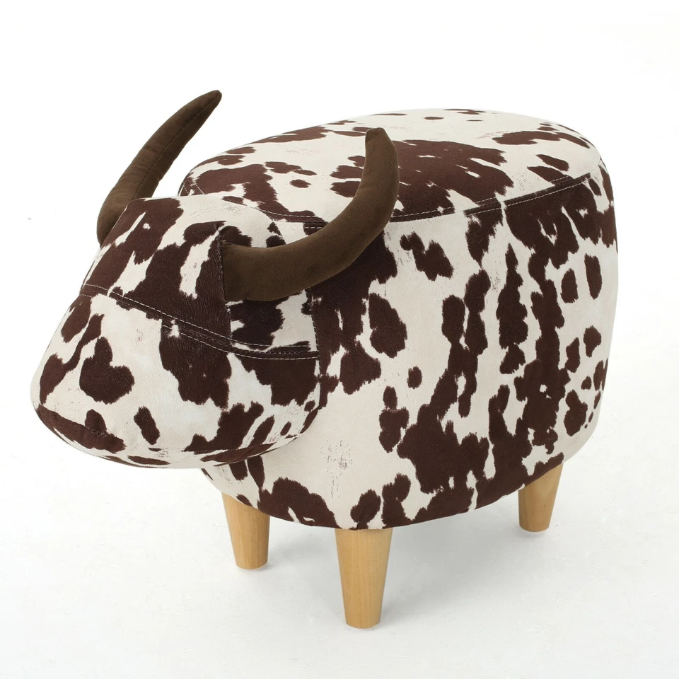 Animal Storage Stool for kids Ottoman Cow Style Footstool Cartoon Chair - Image 3 of 4