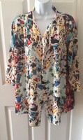 Christina Medium Open Front Shirt Top Cardigan Embellished 3/4 Sleeve Christina Medium Open Front Shirt Top Cardigan Embellished 3/4 Sleeve