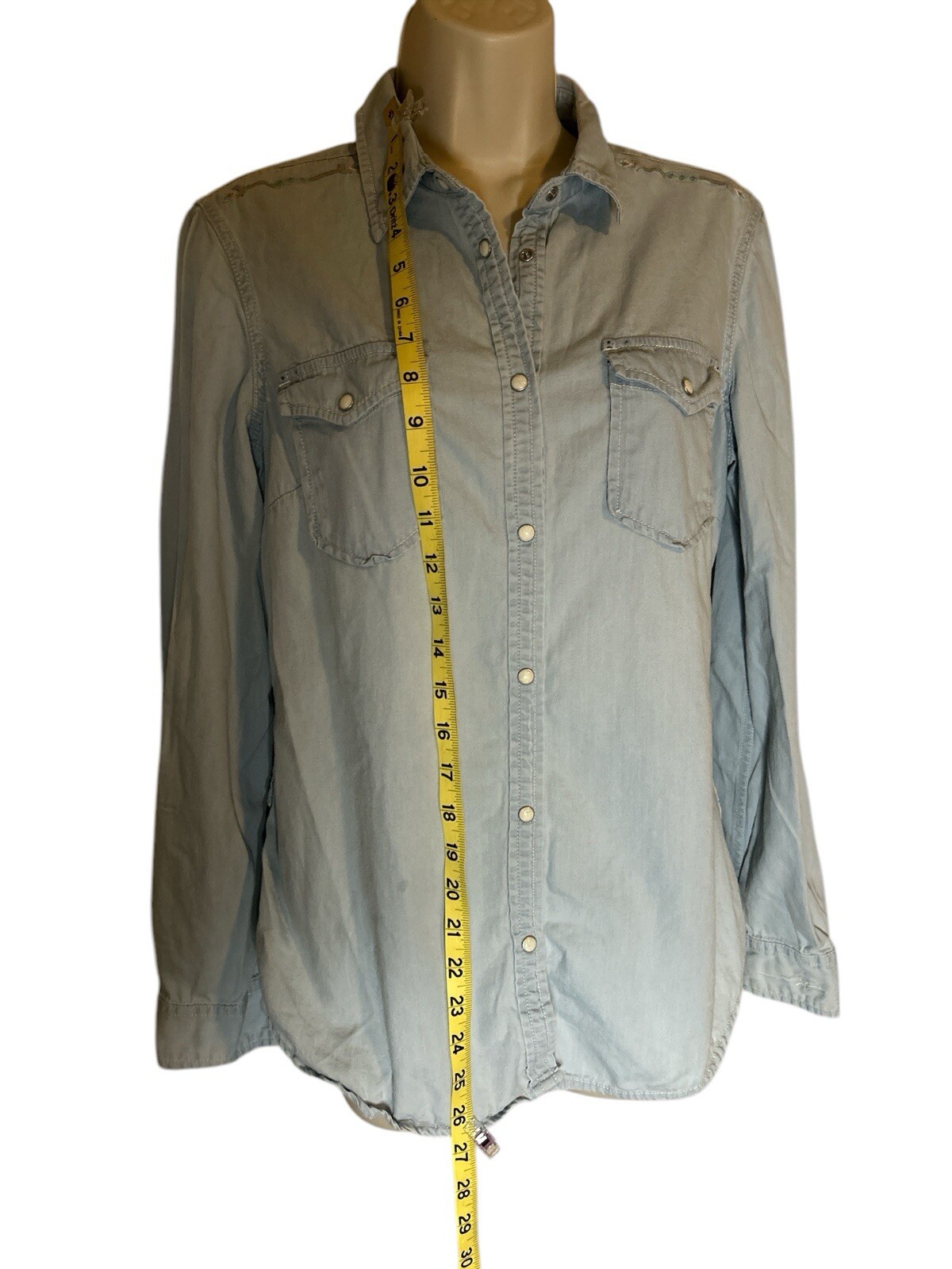 RYAN MICHAEL Western Snap Chambray Southwest Desi… - image 4