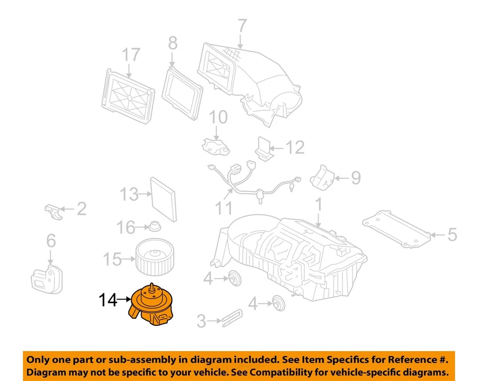 二手暖通空调鼓风机电机 适合:2006 年福特野马 A 级 — 第 3/4 张图片