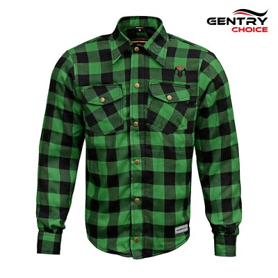 Shop Men's Motorcycle Armored Flannel Shirt In Black & White - Foto 13